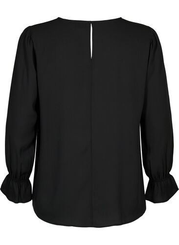 Langärmelige gesmokte Bluse, Black, Packshot image number 1