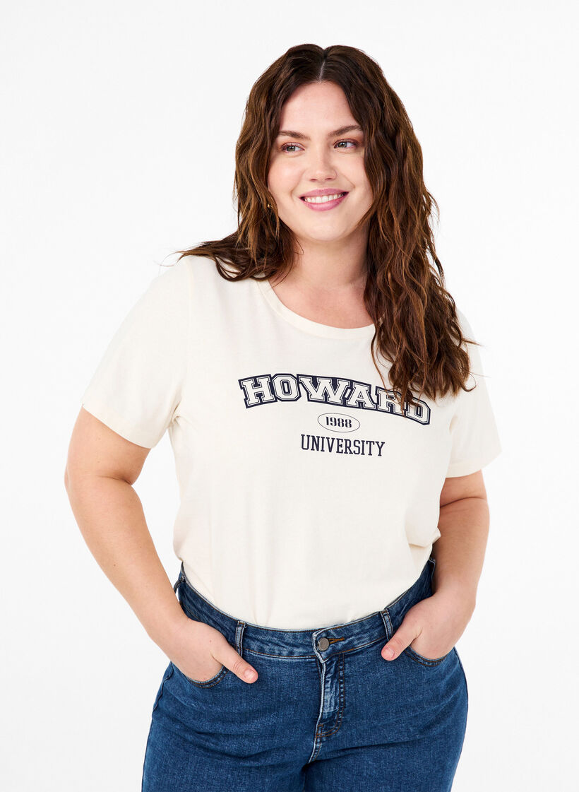 T-Shirt aus Baumwolle mit Textmotiv, Antique W. W. Howard, Model image number 0