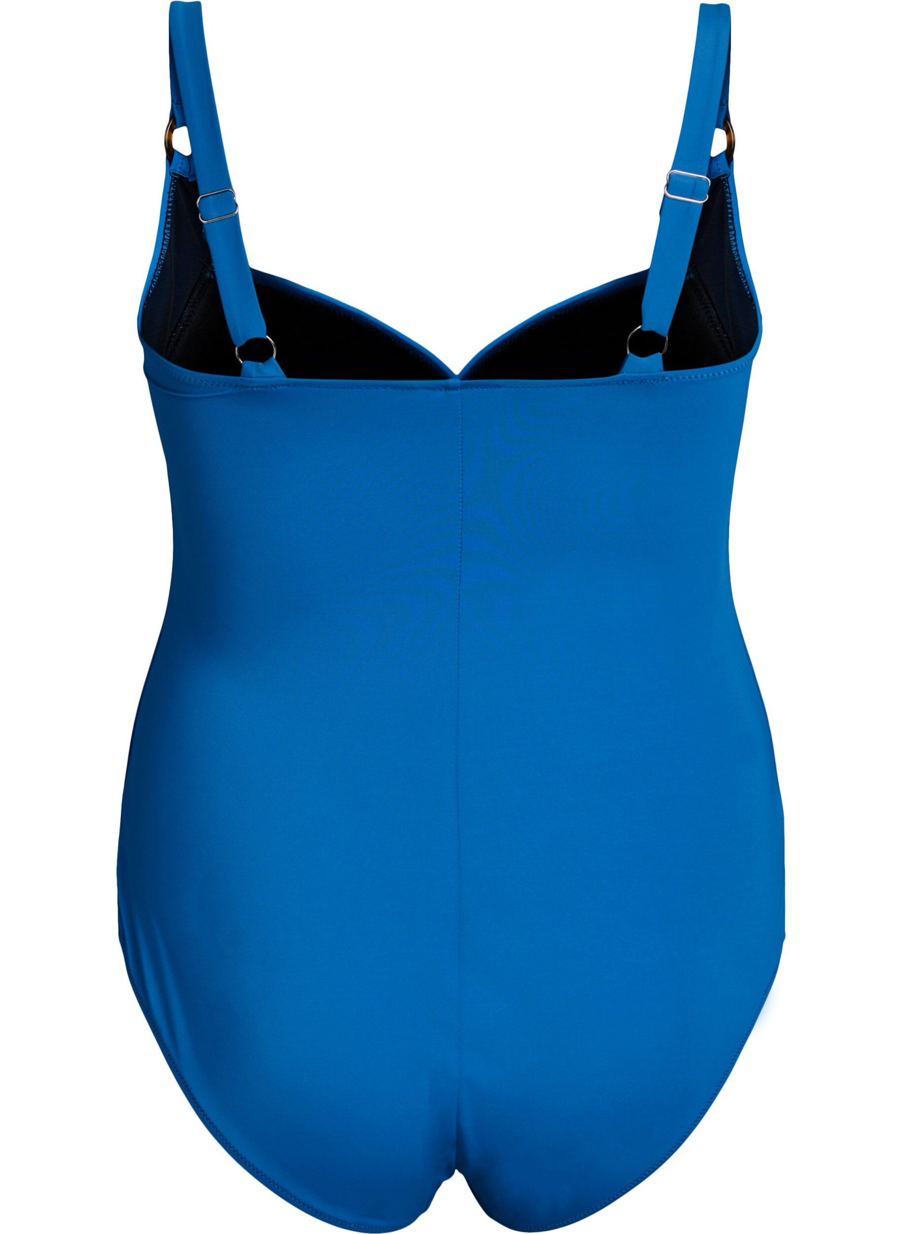 ZizziWattierter Badeanzug mit Drapierung, Blau, Packshot image number 1
