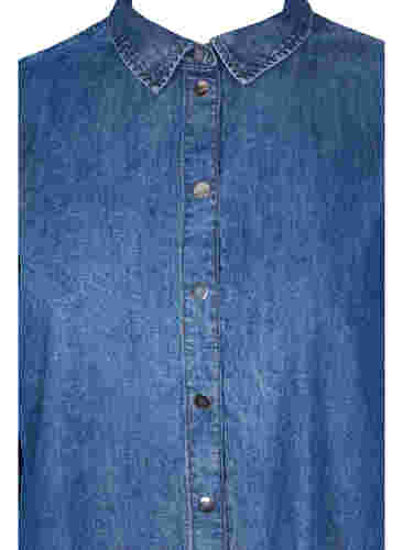 Denim-Hemdkleid aus Baumwolle, Dark blue denim, Packshot image number 2