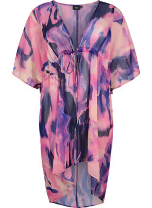 Strand-Kimono mit Druck, Purple Swirl, Packshot image number 0