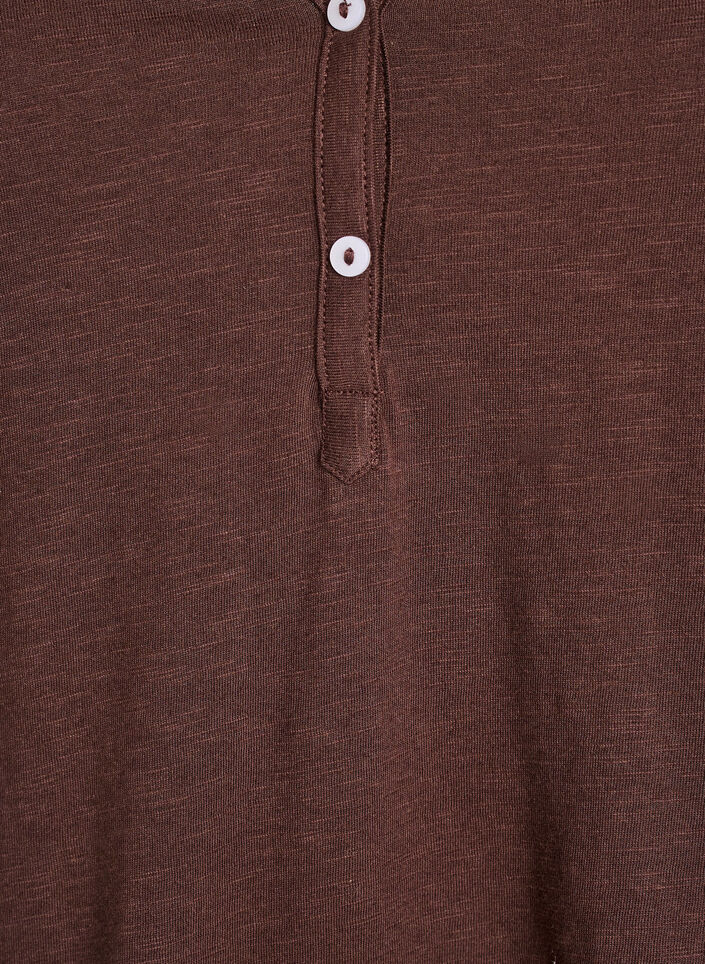 T-Shirt mit Knopfleiste, Braun, Packshot image number 2