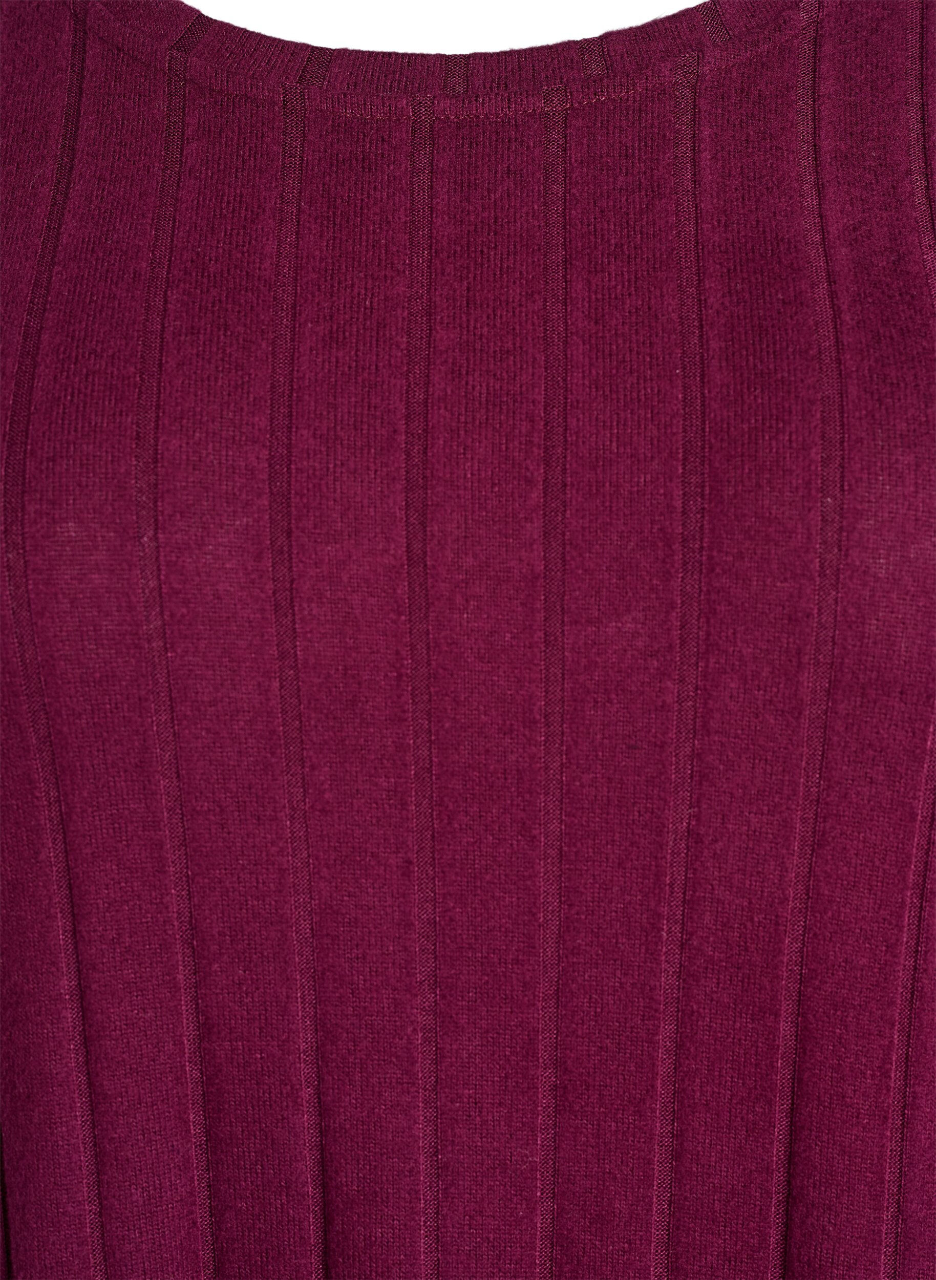 Zizzi Lockere Bluse mit 3/4-&Auml;rmeln, Dunkles Bordeaux, Packshot image number 2