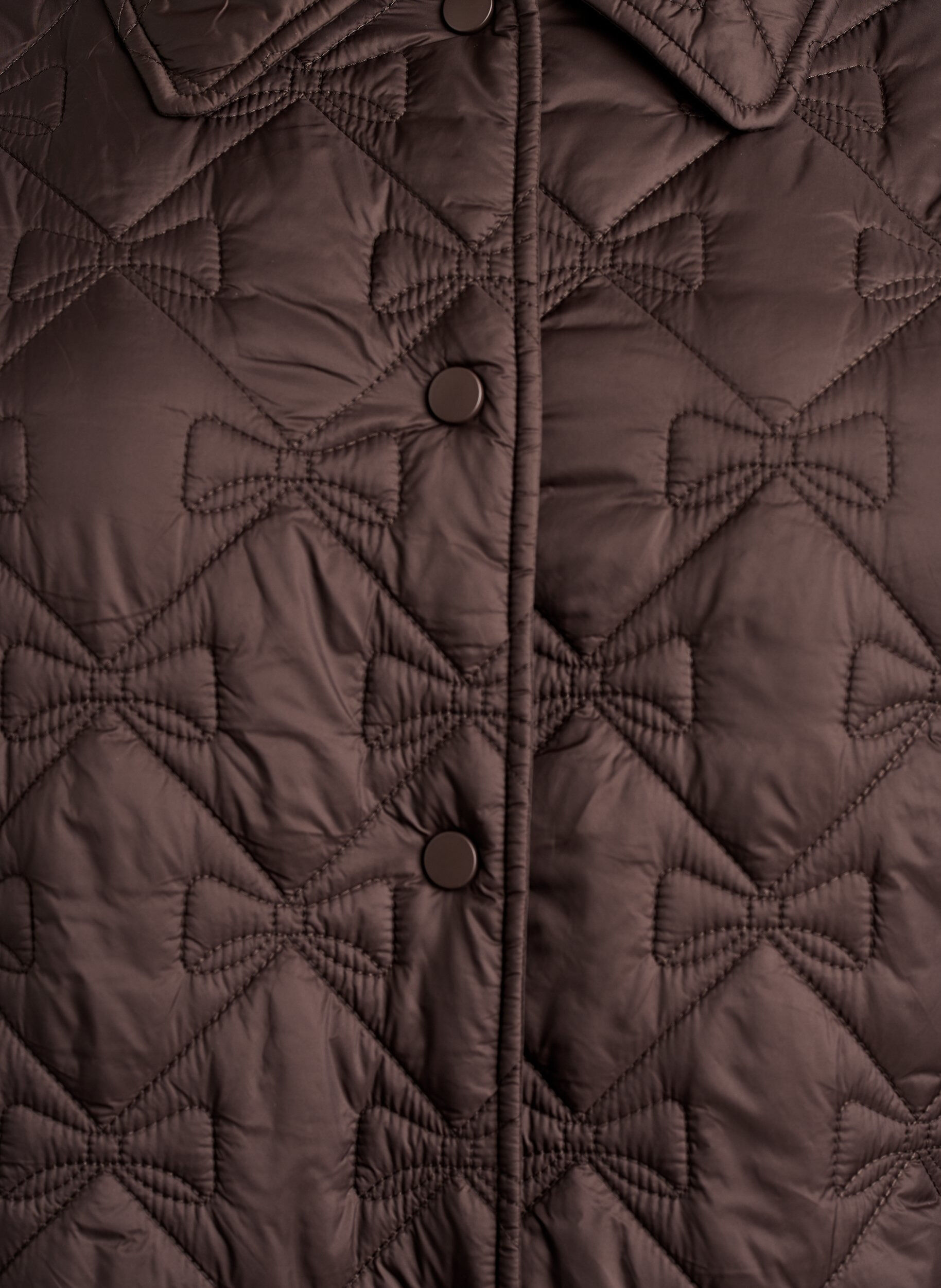 ZizziLeicht wattierte Jacke mit dekorativer Steppung, Braun, Packshot image number 2