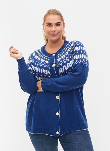 Gemusterter Cardigan mit Wolle, Surf the web, Model image number 0