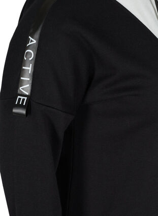 Sweatshirt mit Kapuze und Reißverschluss, Black White, Packshot image number 3