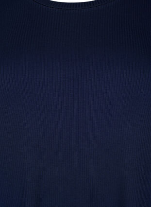 T-Shirt aus Viskose mit Rippstruktur, Navy Blazer, Packshot image number 2