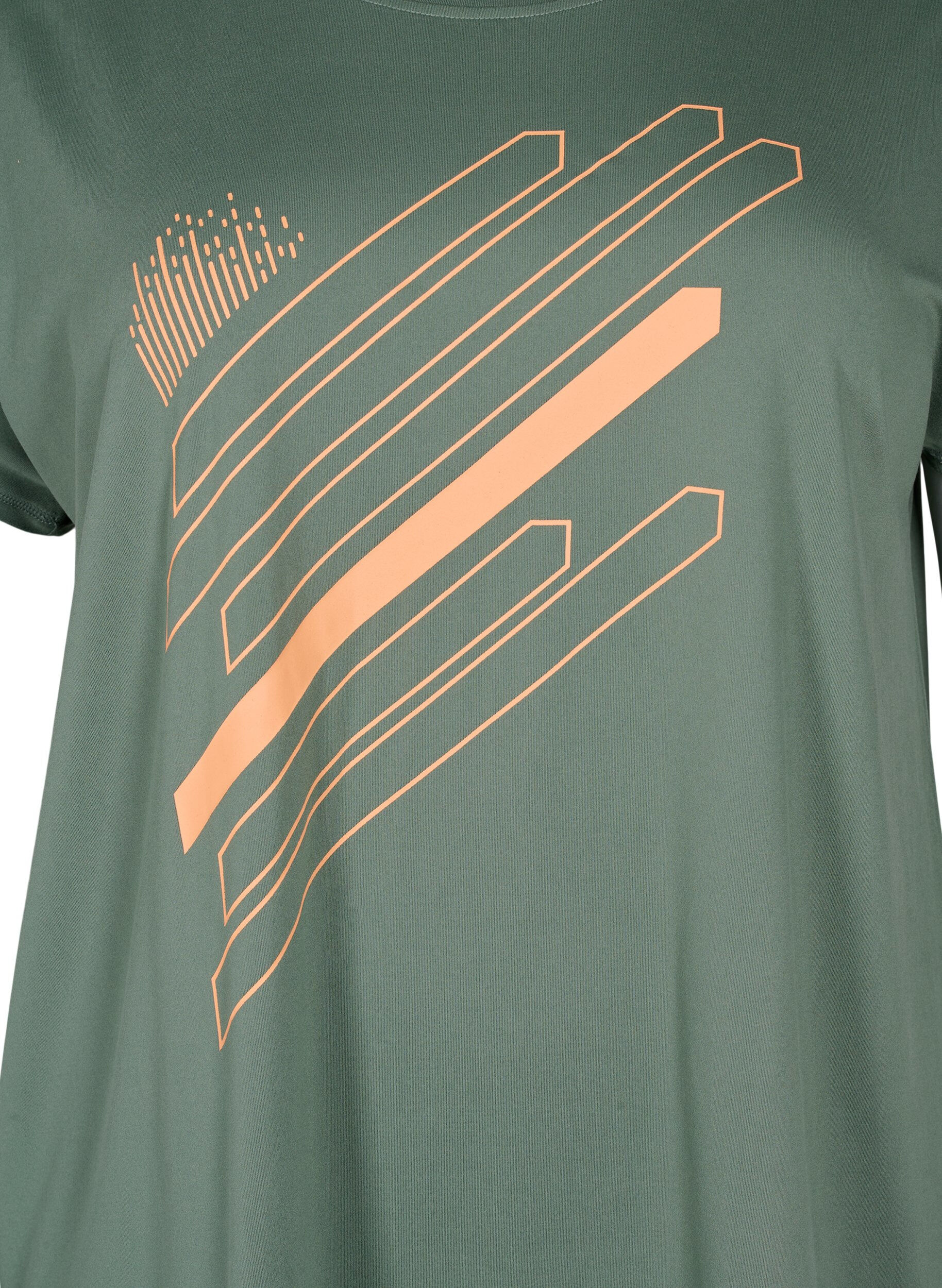 Zizzi Trainingsshirt mit kurzen &Auml;rmeln und Print, Laurel W. w. Print, Packshot image number 2