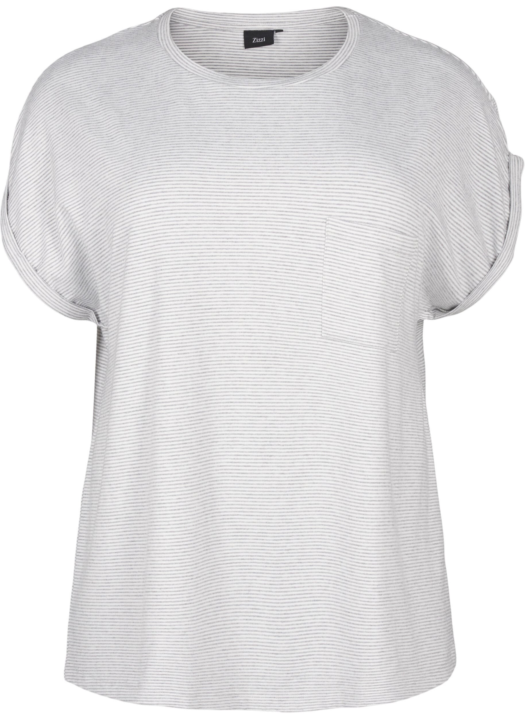 Gestreiftes Nachthemd mit kurzen &Auml;rmeln