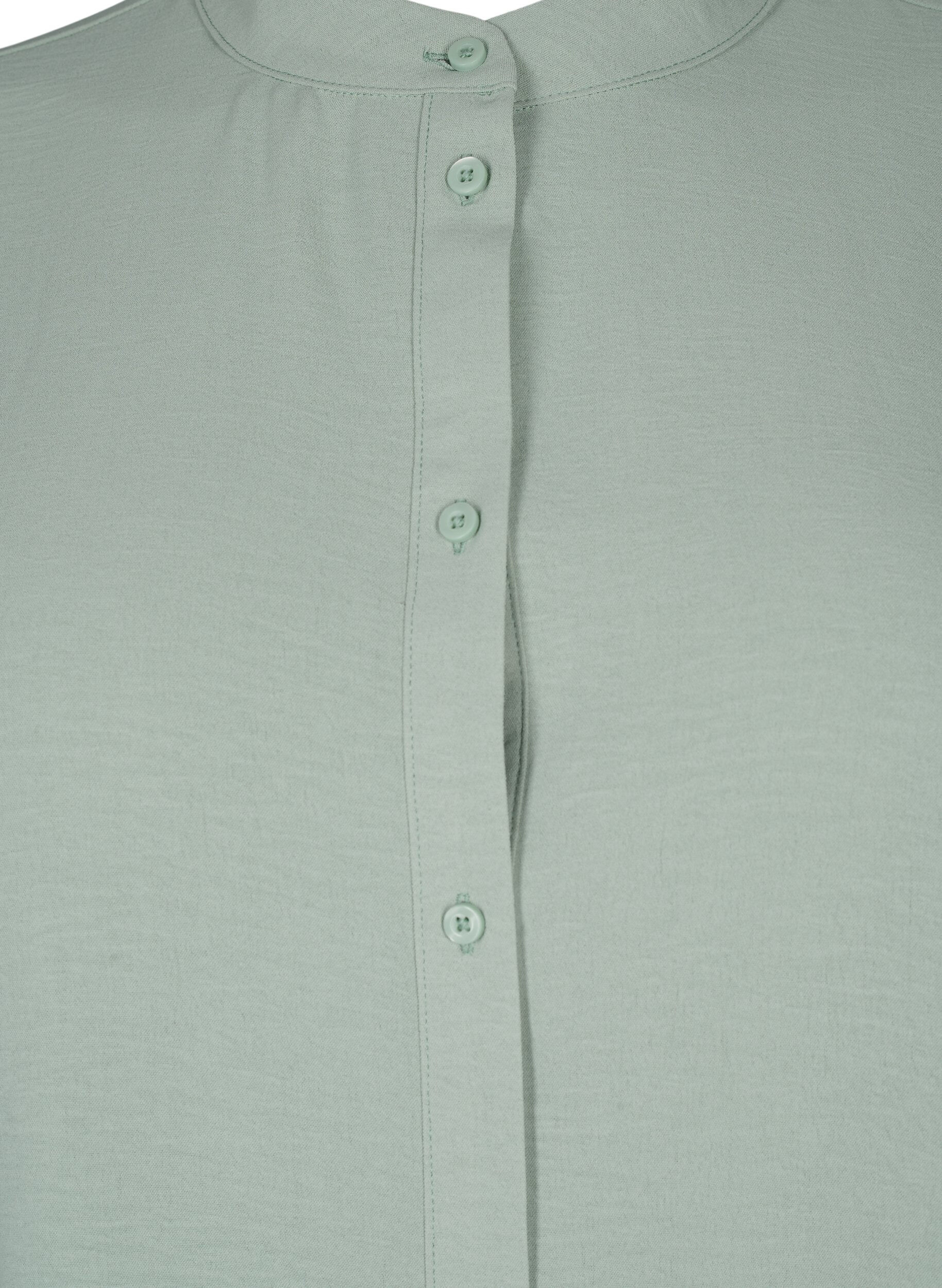 Zizzi  Hemdbluse mit geh&auml;kelten Verzierungen, Green Bay, Packshot image number 2