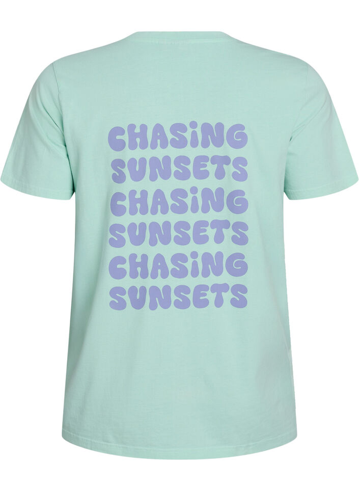 T-Shirt aus Bio-Baumwolle mit Rückenprint, Grün, Packshot image number 1