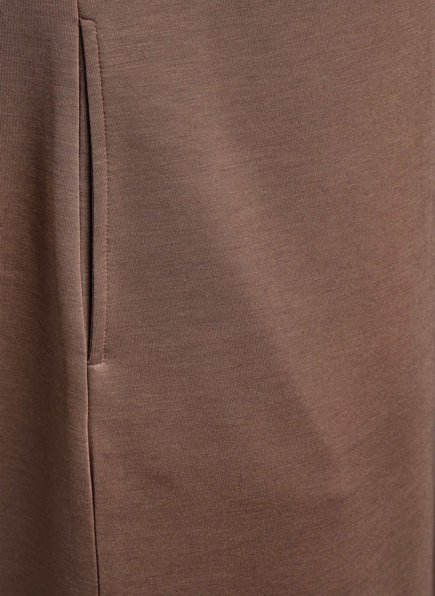 Zizzi Sweatshirtkleid mit kurzen &Auml;rmeln aus Modal-Mix, Braun, Packshot image number 3