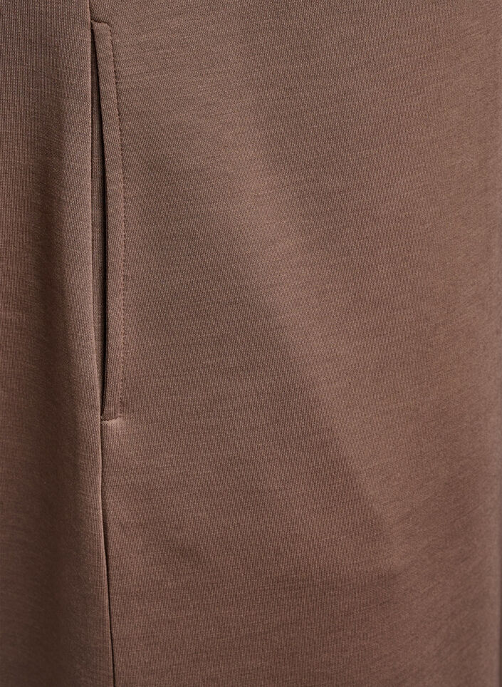 Sweatshirtkleid mit kurzen Ärmeln aus Modal-Mix, Braun, Packshot image number 3