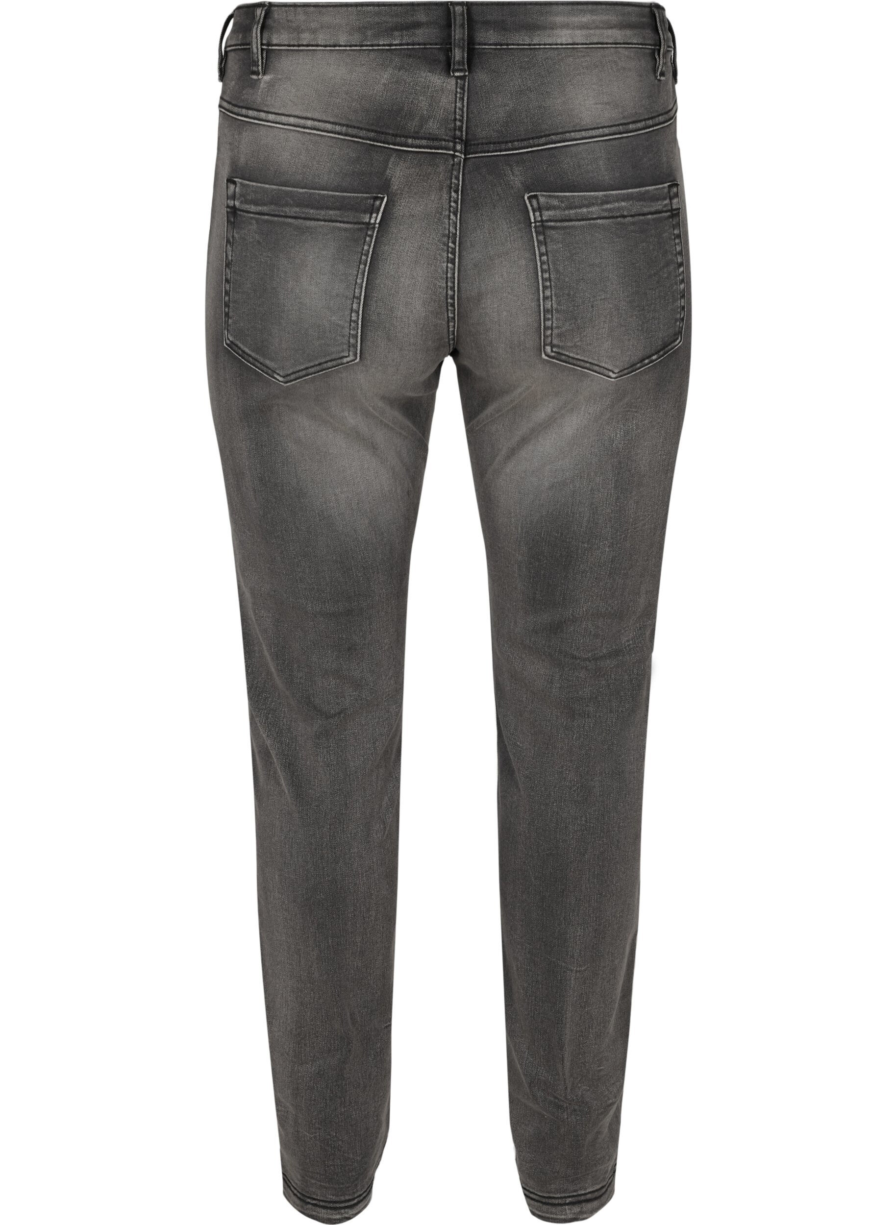 ZizziSlim Fit Emily Jeans mit normaler Taillenh&ouml;he, Grau, Packshot image number 1