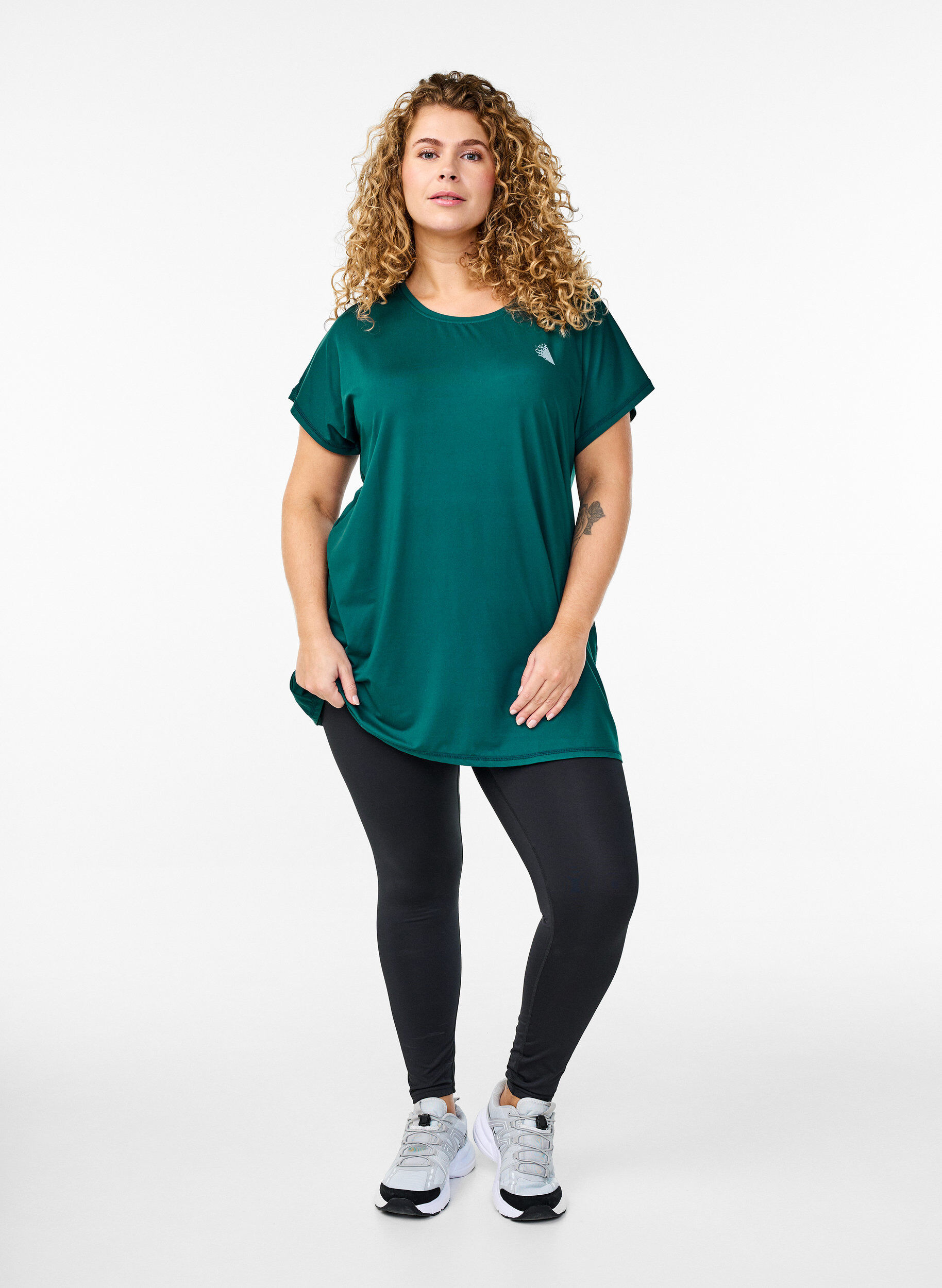 Zizzi Langes Trainingsshirt, Gr&uuml;n, Model image number 1