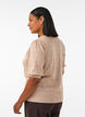Kurz&auml;rmelige Bluse aus Strick mit Pointelle-Muster, Beige, Model image number 2