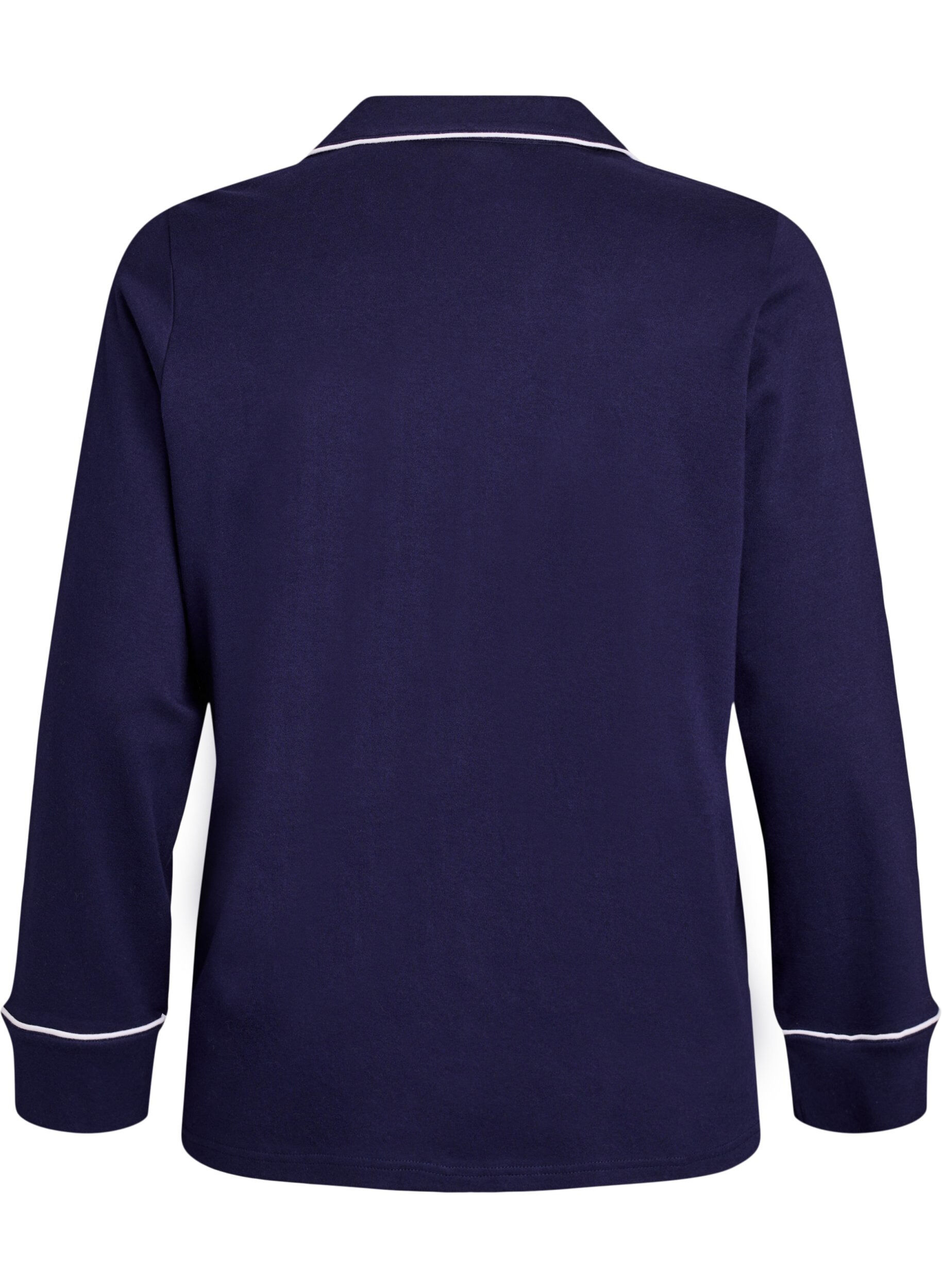 Zizzi Pyjamahemd aus Baumwolle mit Brusttasche, Blau, Packshot image number 1