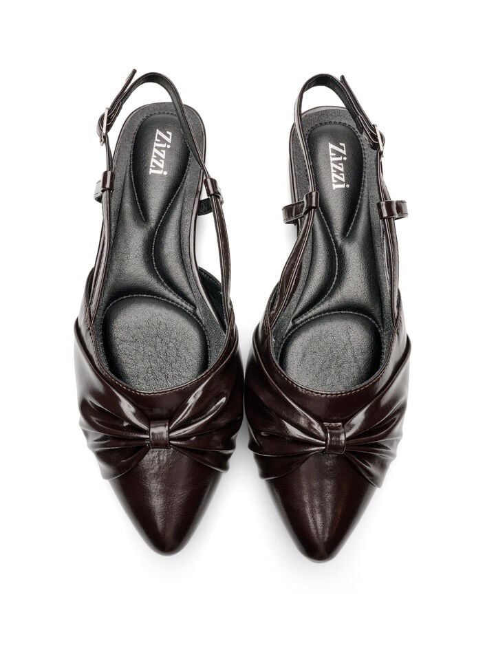 Slingback mit Schleifendetail in Lackoptik, Braun, Packshot image number 2