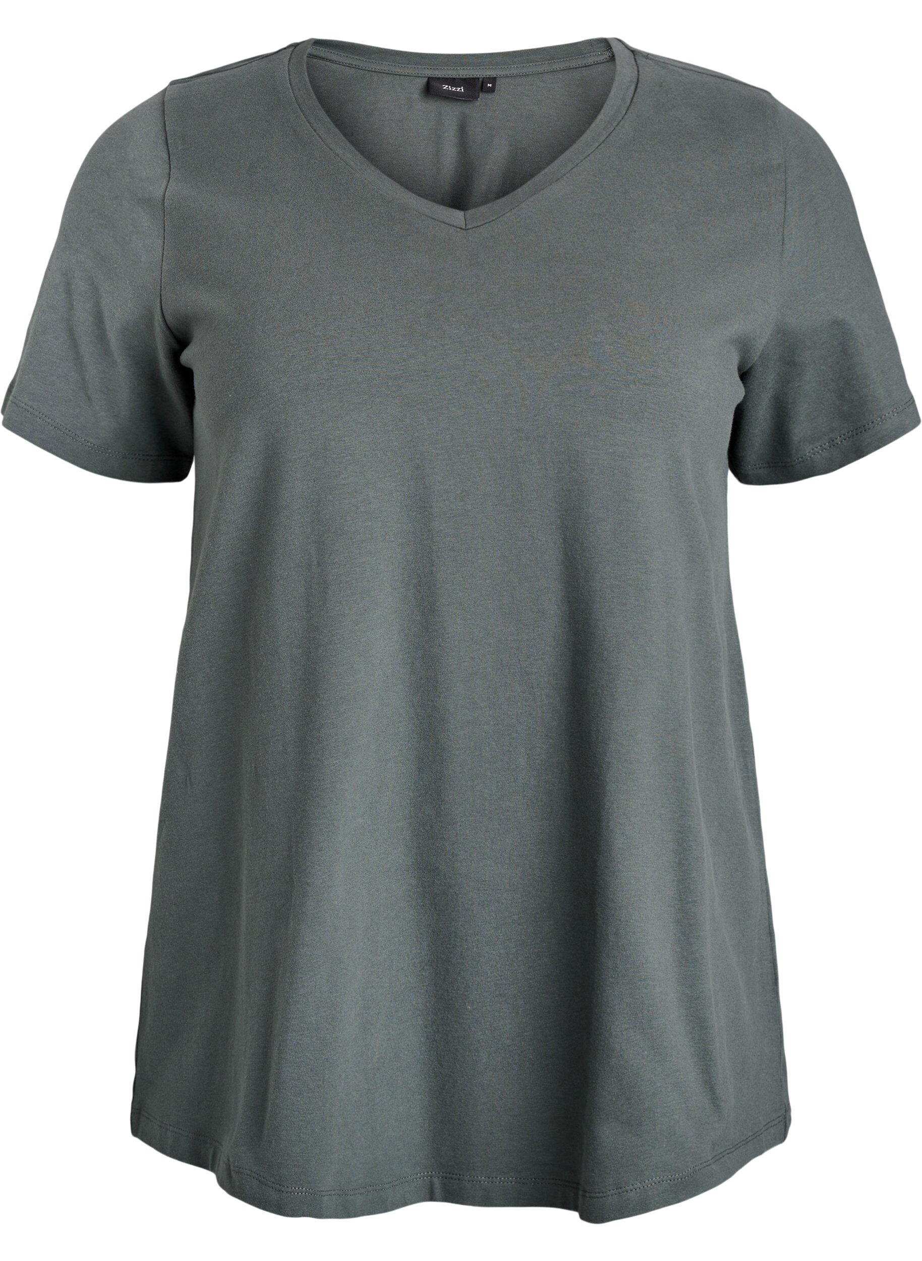 Einfarbiges Basic-T-Shirt aus Baumwolle