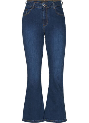 Hochtaillierte Ellen Bootcut Jeans, Dark blue denim, Packshot image number 0
