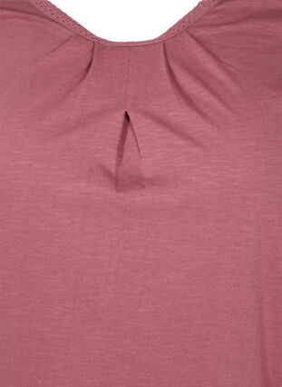Einfarbige Bluse mit 3/4-Ärmel aus Baumwolle, Rose Brown, Packshot image number 2