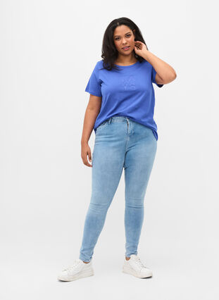 Kurzarm T-Shirt aus Baumwolle mit Aufdruck, Dazzling Blue WAYS, Model image number 2