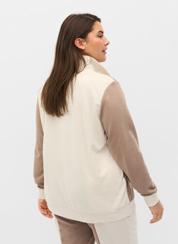 Sweatshirt mit Colour-Block, Timber Wolf/Birch, Model image number 1