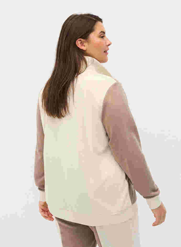 Sweatshirt mit Colourblock, Timber Wolf/Birch, Model image number 1