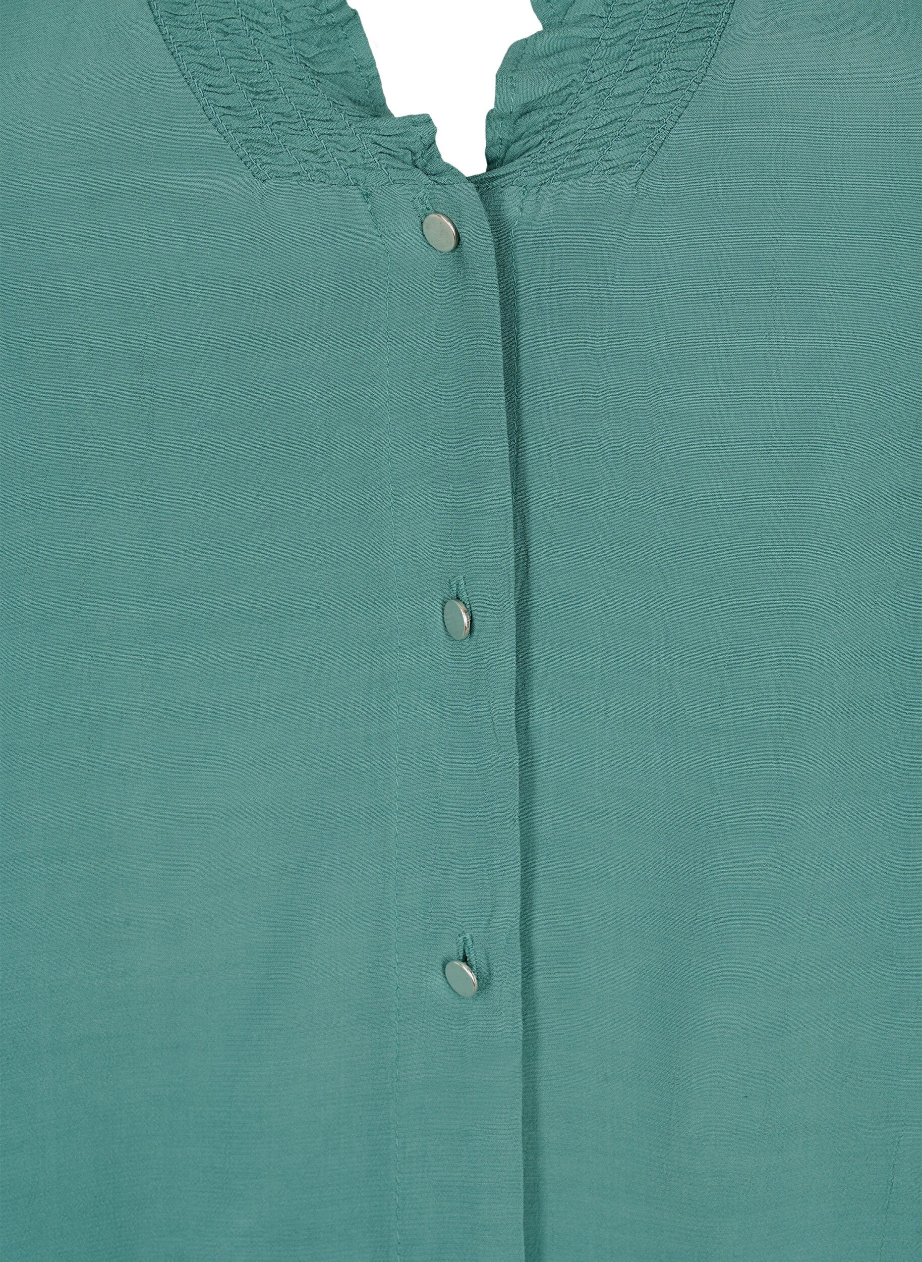 Zizzi Lang&auml;rmlige Bluse aus Viskose, Sea Pine, Packshot image number 2