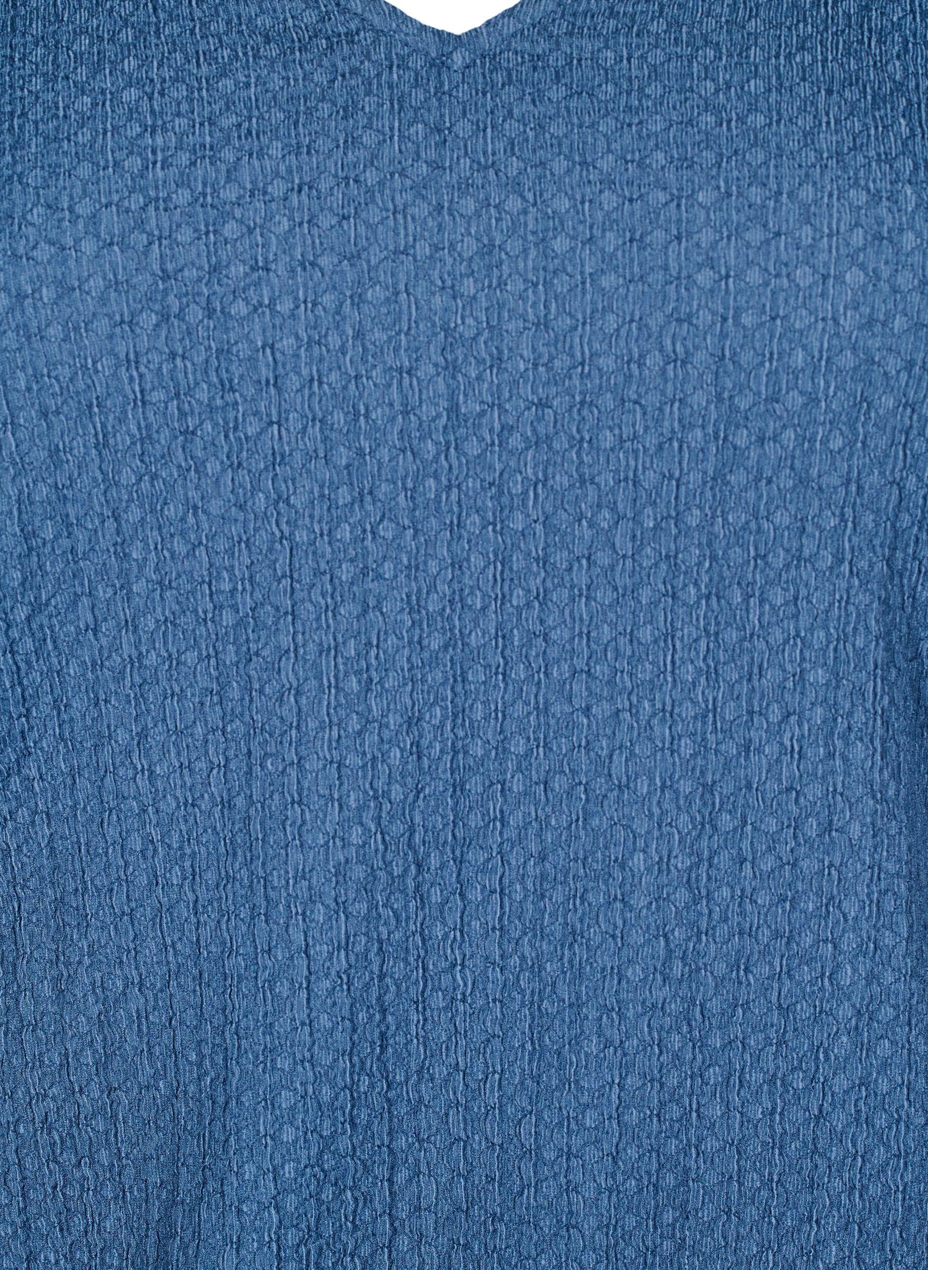 Zizzi FLASH - Bluse mit Struktur und langen &Auml;rmeln, Sargasso Sea, Packshot image number 2