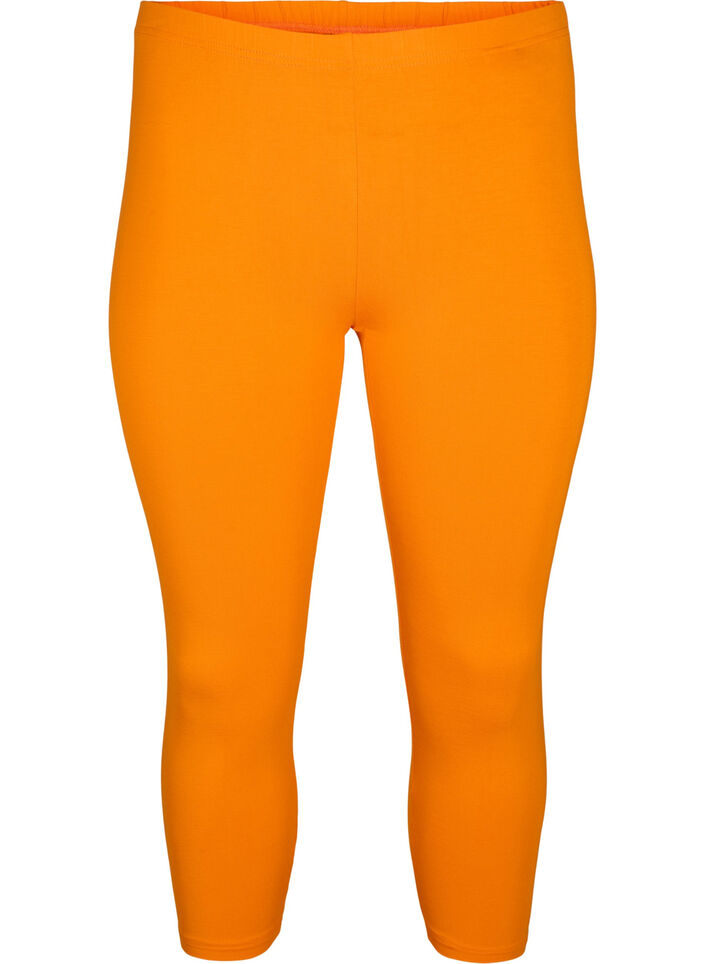 Basic 3/4-Leggings aus Viskose, Orange, Packshot image number 0
