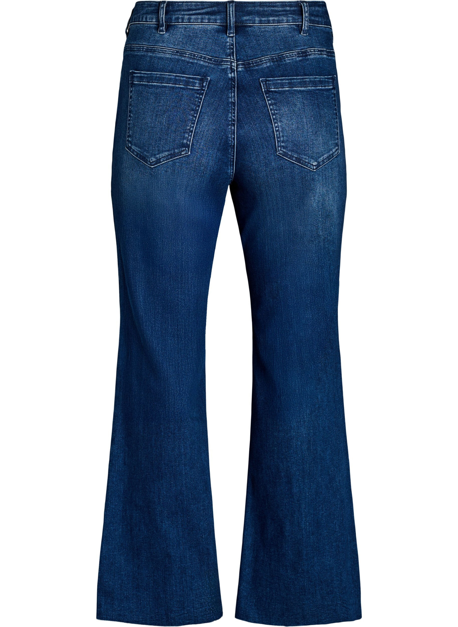 Zizzi Bootcut-Jeans mit hoher Taille, Blau, Packshot image number 1