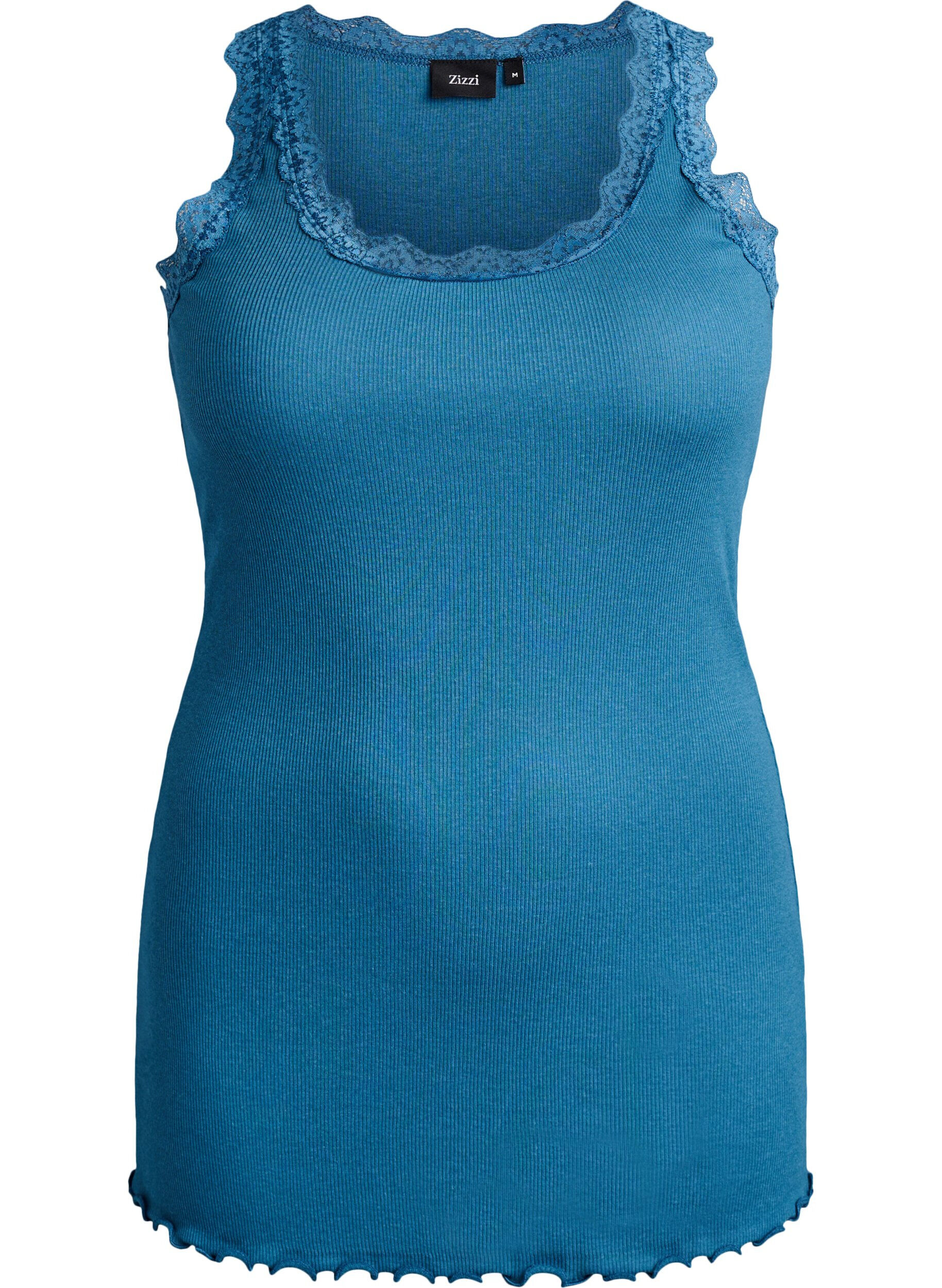 ZizziSpitzentop, Petrol, Packshot image number 0