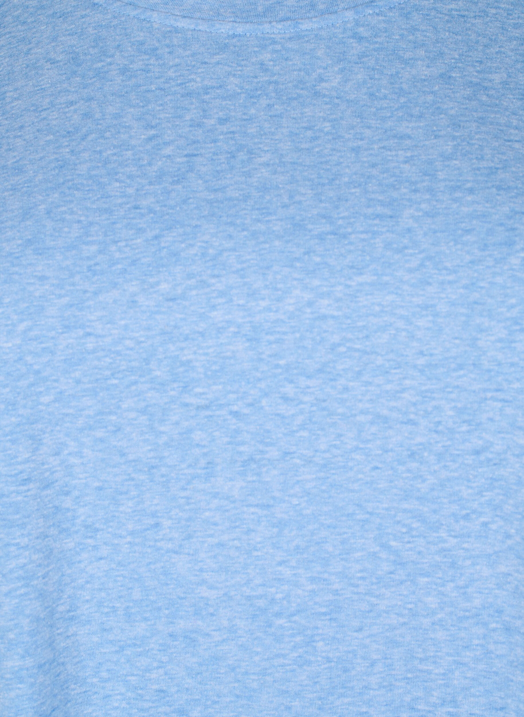 Zizzi Melange T-Shirt mit kurzen &Auml;rmeln, Blau, Packshot image number 2