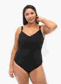 Badeanzug mit Drapierungen, Black, Model