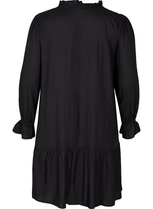 Viskose Kleid mit Schleifendetail, Black, Packshot image number 1