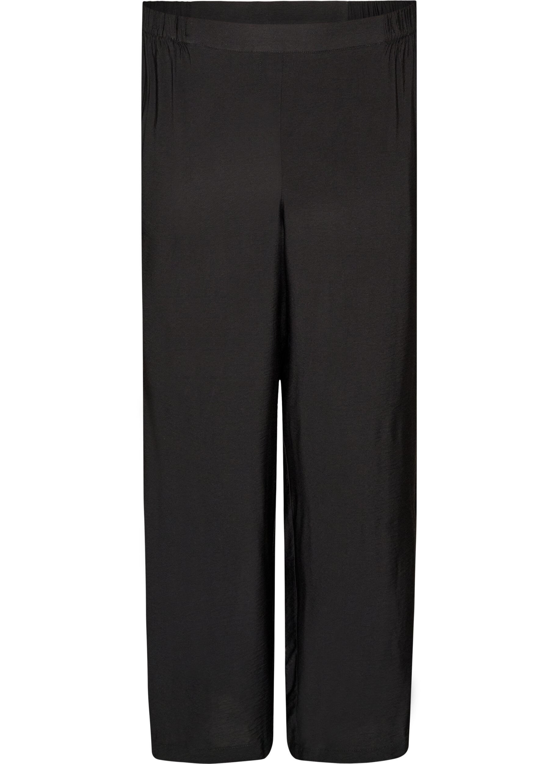 Viskosehose mit elastischem Bund und geraden Beinen