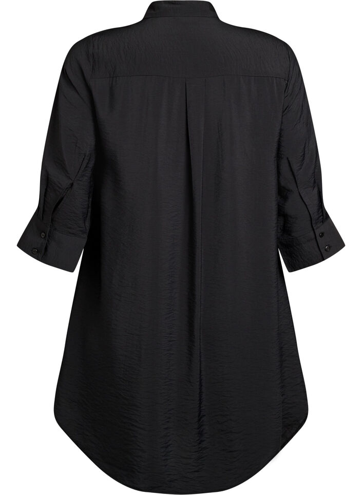 Kleid mit Kragen und Brusttasche, Schwarz, Packshot image number 1