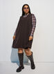 &Auml;rmelloses A-Linien-Kleid mit Nadelstreifen, Braun, Model image number 1