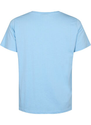 Kurzärmeliges T-Shirt mit V-Ausschnitt, Placid Blue, Packshot image number 1