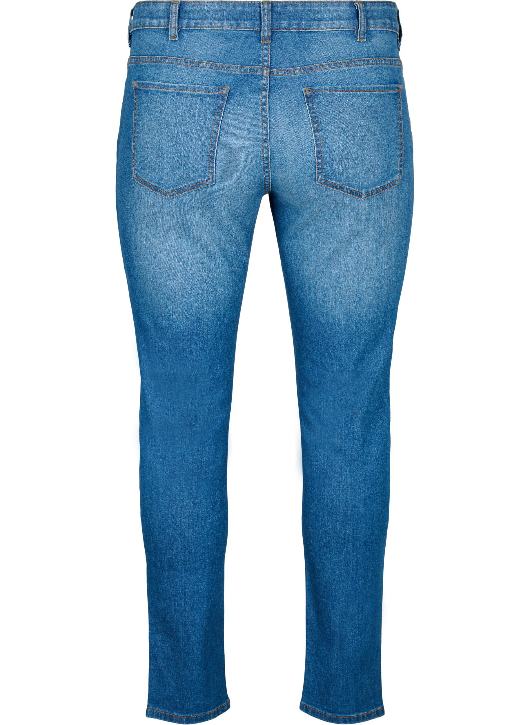 Zizzi Emily Jeans mit regul&auml;rer Taille und schlankem Schnitt, Blue denim, Packshot image number 1