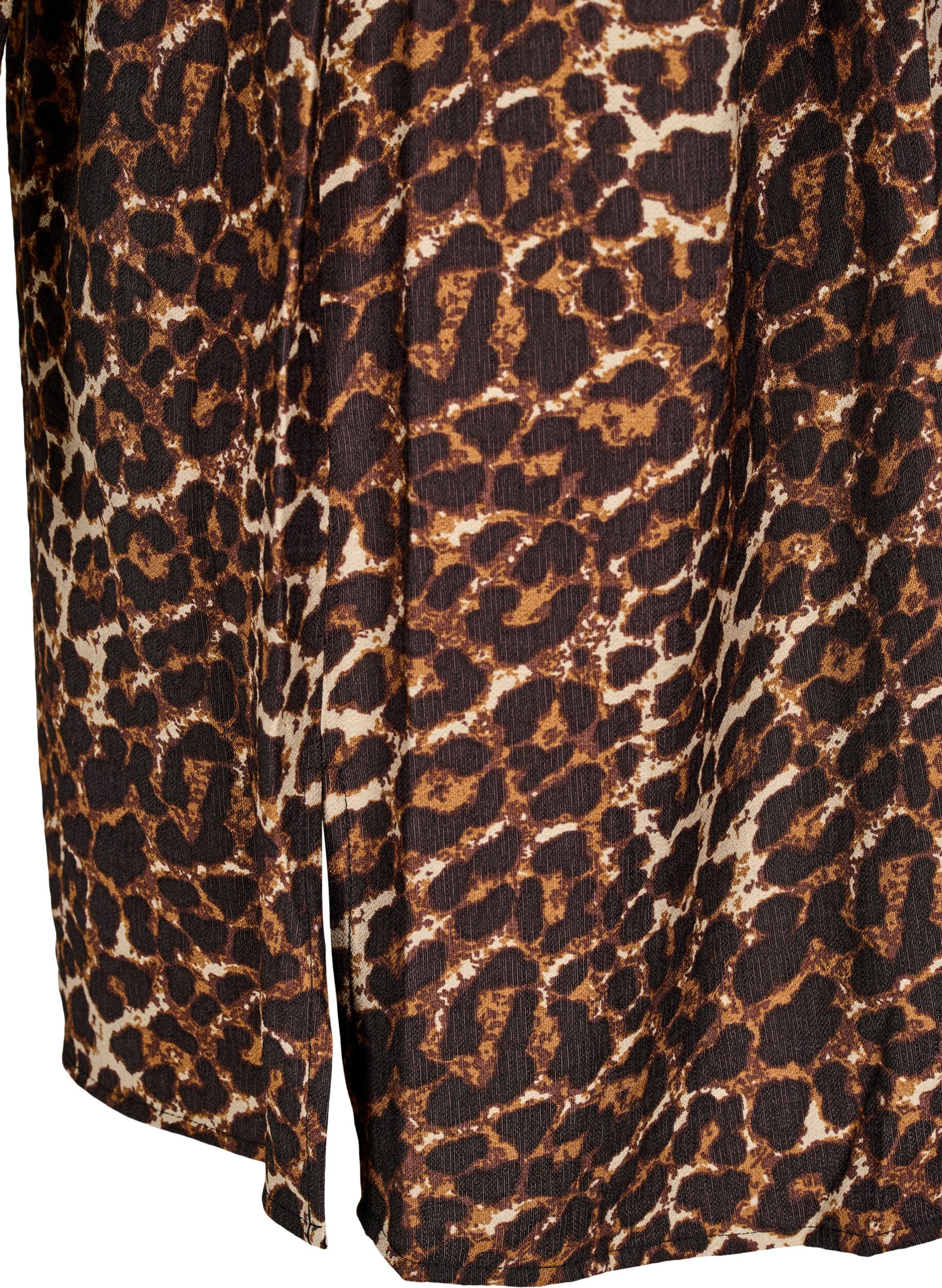 Zizzi Hemdblusenkleid mit Bindeg&uuml;rtel und langen &Auml;rmeln, Braun, Packshot image number 3