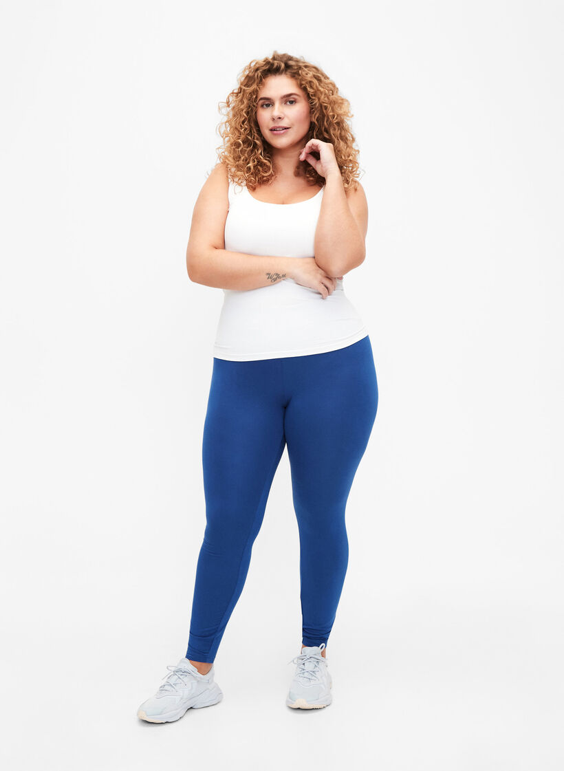 Basic-Leggings aus Viskose, Blau, Model image number 1
