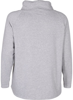Sweatshirt mit hohem Kragen, Light Grey Melange, Packshot image number 1