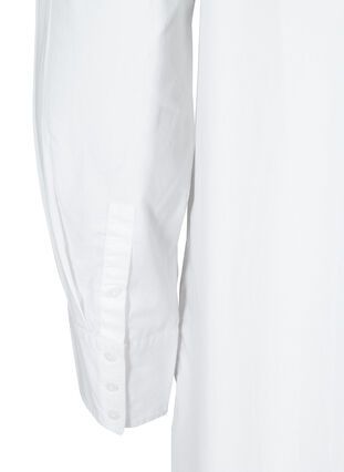 Lange Baumwollbluse mit Brusttasche, White, Packshot image number 3