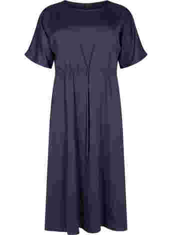 Kurzarm Midi-Kleid mit justierbarer Taille