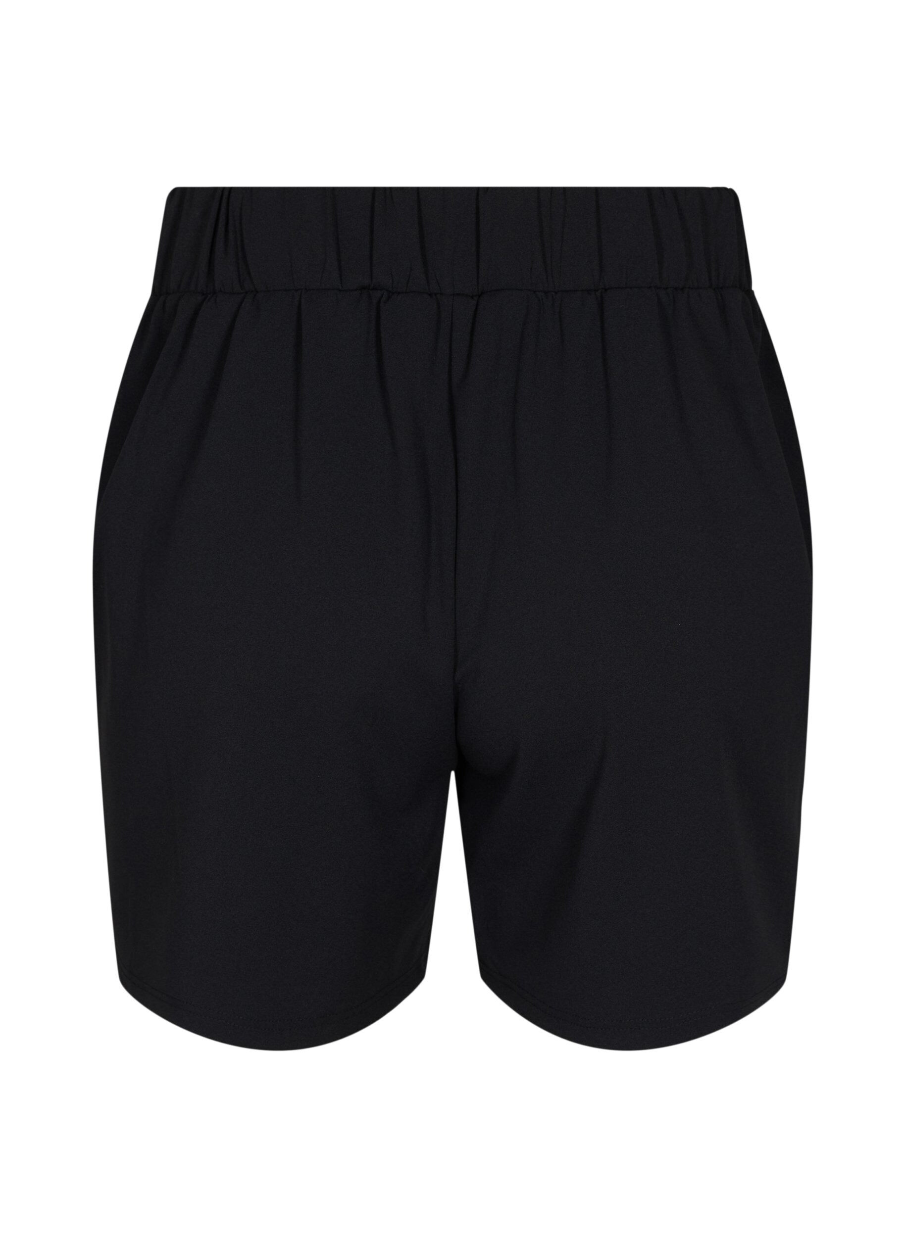 Zizzi Shorts mit Taschen und lockerer Passform, Schwarz, Packshot image number 1