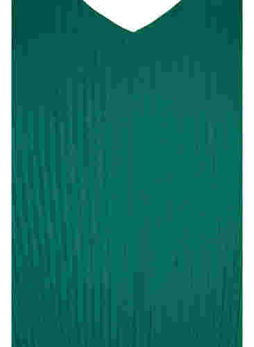 Plissee Bluse mit V-Ausschnitt, Evergreen, Packshot image number 2