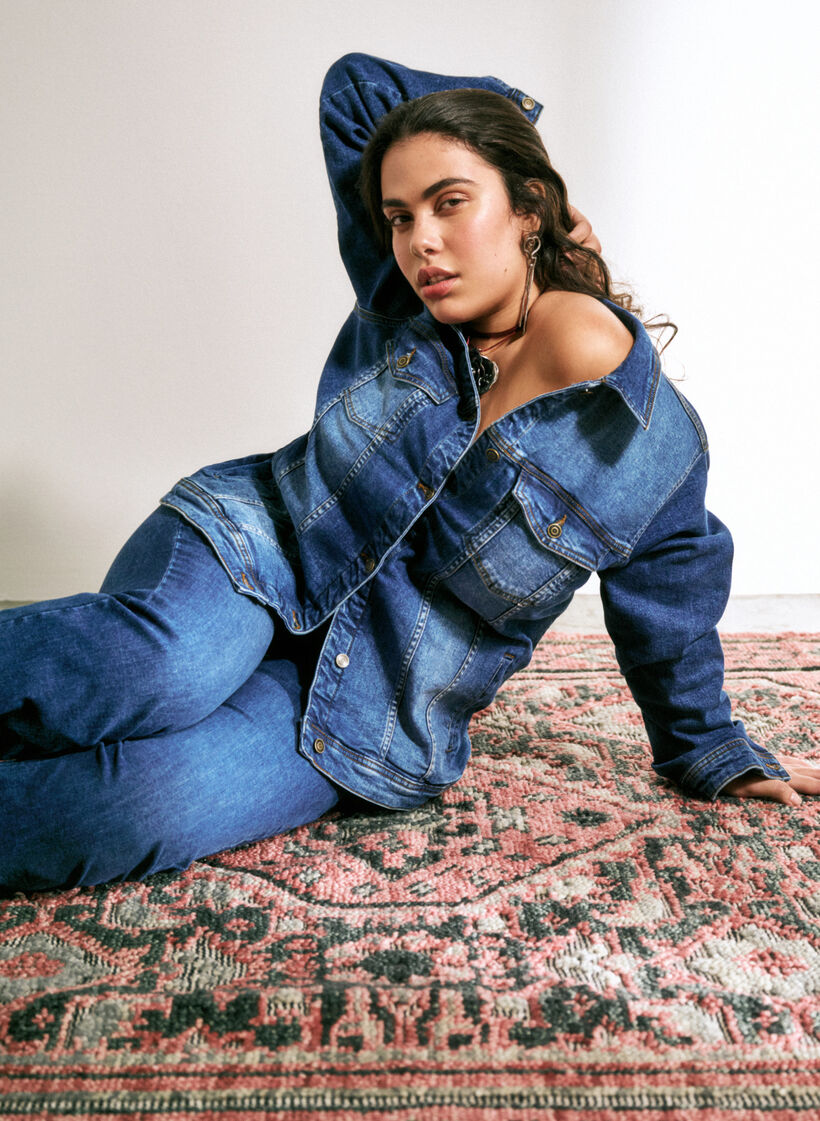 Kurze Denim-Jacke aus Baumwolle, Blue denim, Image image number 0