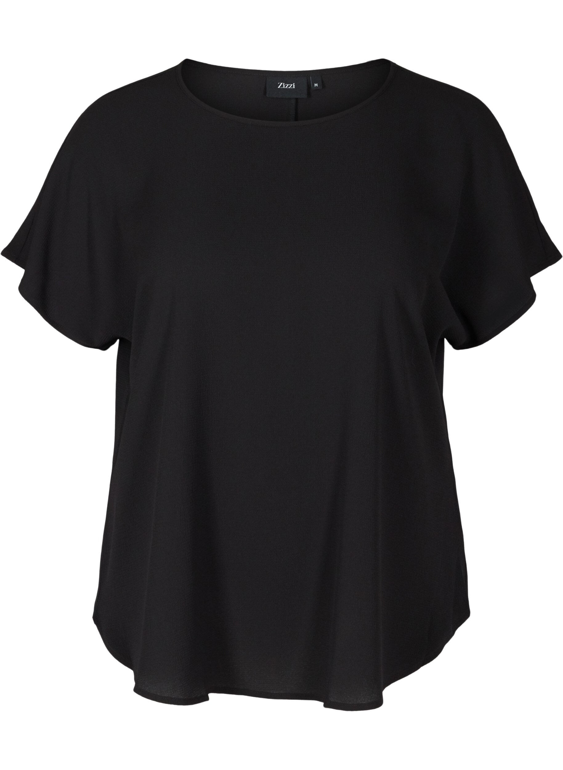 Bluse mit kurzen &Auml;rmeln und Rundhalsausschnitt